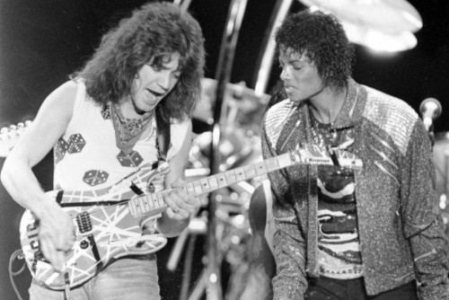 Eddie Van Halen performing alongside Michael Jackson. [Formatted]