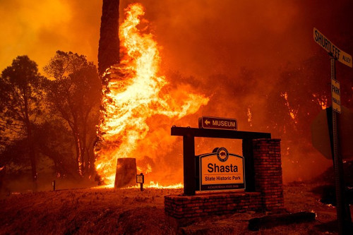 Carr Fire ravaging the town of Old Shasta. [Formatted]