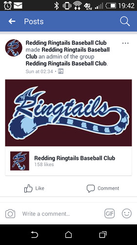 "Redding Ringtails Baseball Club made Redding Ringtails Baseball Club an admin of the group Redding Ringtails Baseball Club," brought to you by Redding Ringtails Baseball Club.