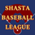 Shasta Baseball League logo on navy blue background. [Formatted 50x50]